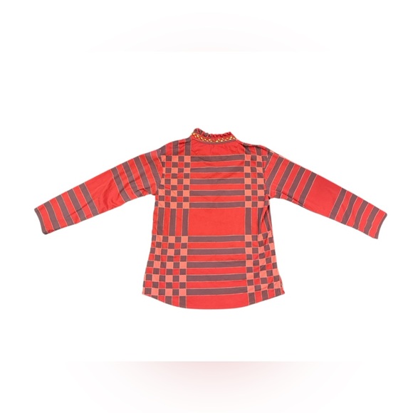 Sheridan French Liv Blouse in Red Plaid with Gold Studs Size XS - Picture 9 of 12